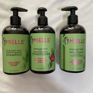 Mielle Rosemary Mint Shampoo Conditioner and Leave in Conditioner